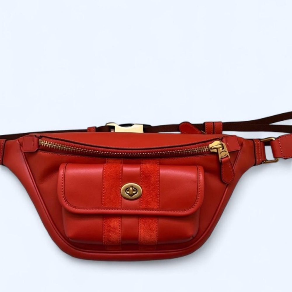 Coach Orange Leather Belt Bag